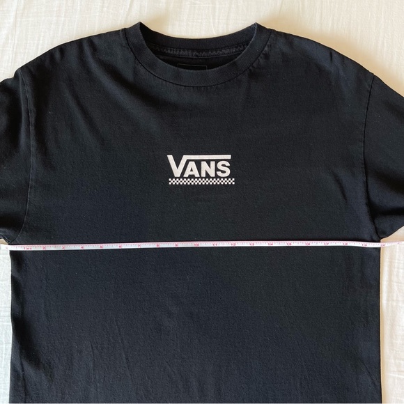 Vans Off the Wall Checkered Long Sleeve Black Crew Neck T-Shirt Size Medium - Picture 12 of 13